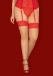 Obsessive - Blossmina 絲襪 - 紅色 - 4XL/5XL 照片-5