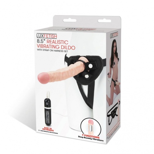 Lux Fetish - 8.5'' 仿真震動假陽具與穿戴式束帶套裝 照片