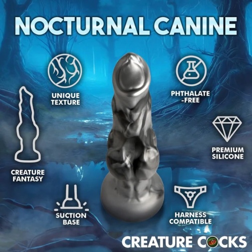 Creature Cocks - 午夜潜伏者 狼人假阳具 细码 - 灰色 照片