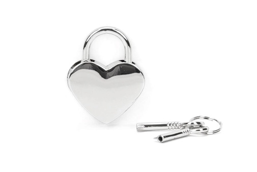 Liebe Seele - Heart Padlock 2pcs Set - Silver photo