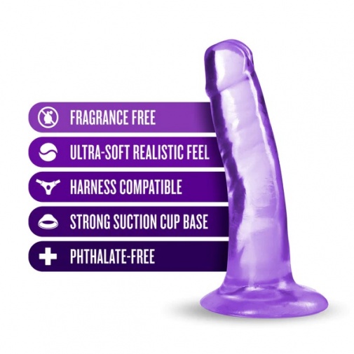 B Yours Plus - Hard & Happy 仿真假陽具 14cm - 透明紫 照片