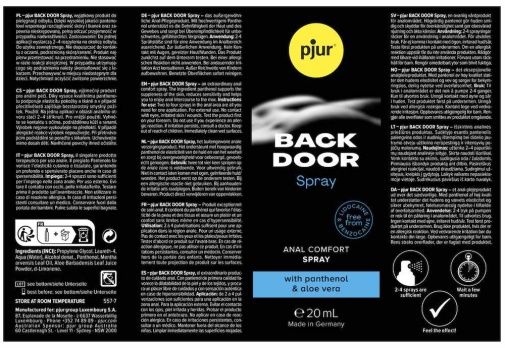 Pjur - Back Door 後庭舒緩&放鬆噴霧 - 20ml  照片