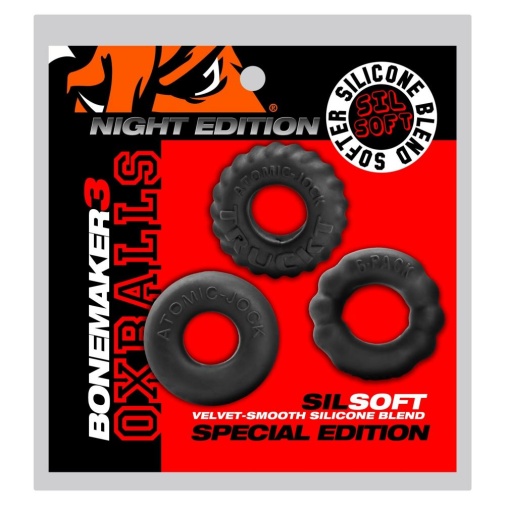 Oxballs - Bonemaker Rings 3's Pack - Night Black photo