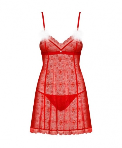 Obsessive - Claussica Babydoll & Thong - Red - M/L photo