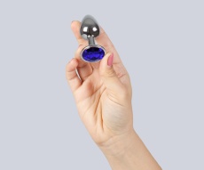 Secret Play - Metal Anal Plug S - Blue photo
