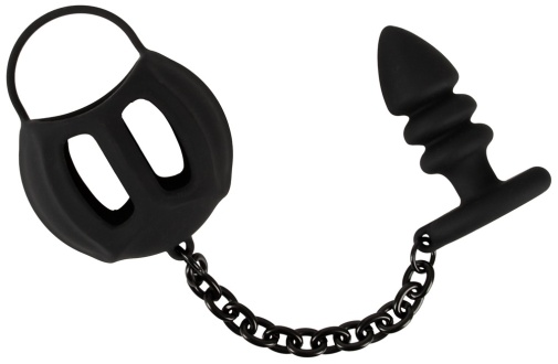 Black Velvets - Ball Cage w Butt Plug photo