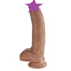 King Cock - 9″ 仿真假陽具連睪丸 - 焦糖色 照片
