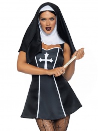 Leg Avenue - Naughty Nun Costume - Black - L photo