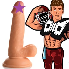 Jock - 欖球員Frank 的 6.75" 仿真陽具配睪丸 - 肉色 照片