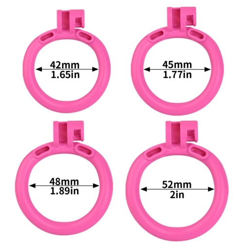 FAAK - Resin Chastity Cage 45mm w Catheter - Pink photo