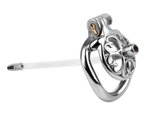 FAAK - Metal Chastity Cage 276 w Catheter 45mm photo