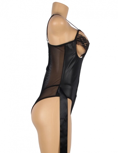 Ohyeah - Hollow Out Restraint Teddy - Black - M photo