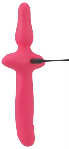 Couple Choise - 2in1 Vibrator w Butt Plug - Pink photo