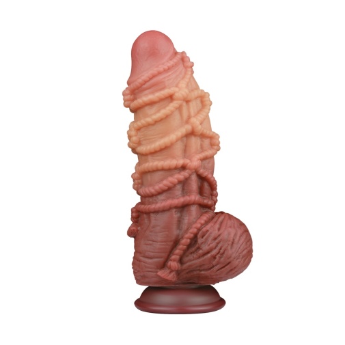 Lovetoy - 9.5" 綁繩索紋雙層仿真陽具 照片
