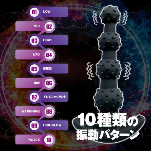 Love Factor - Backfire 4連珠 震動後庭串珠 - 黑色 照片