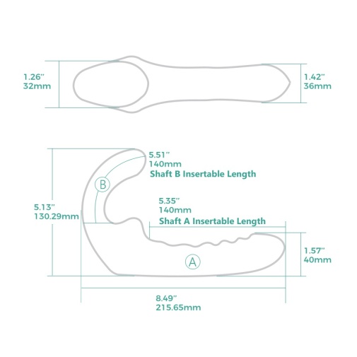 Arosum - VibraTwin Strapless Strap-On - Blue photo