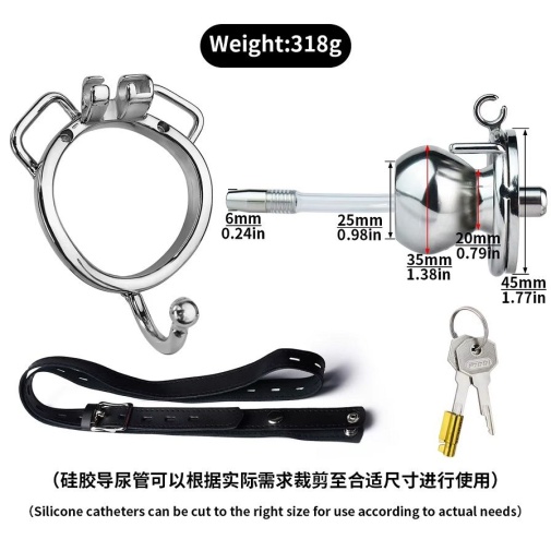 FAAK - Butterfly Chastity Cage 45mm w Belt & Catheter photo