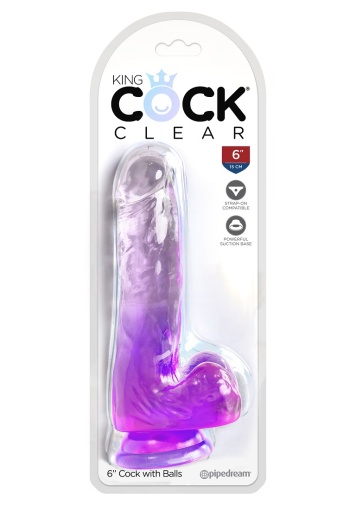 King Cock - 6" Cock w Balls - Purple photo