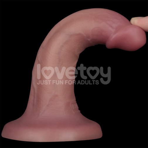 Lovetoy - 6'' 雙層柔軟震動假陽具 - 肉色 照片