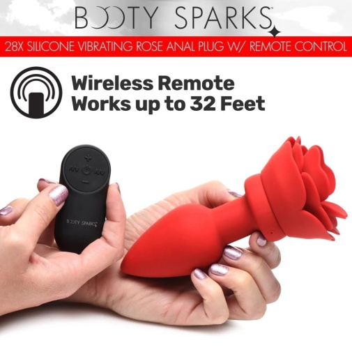 Booty Sparks - 28X Rose Vibro Anal Plug L - Red photo