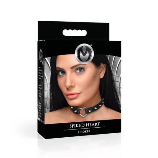 Master Series - Spiked Heart Choker - Black photo