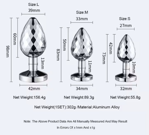 MT - Diamond Facets Metal Anal Plug M - Green photo