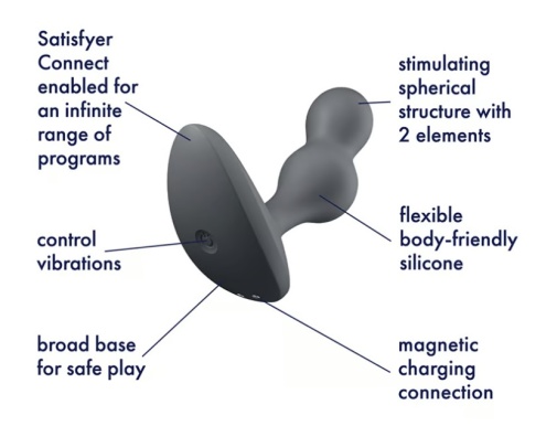 Satisfyer - Deep Diver Vibro Plug - Dark Grey photo
