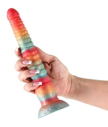 NS Novelties - 9" Colours Stacked Dildo - Red/Gold photo