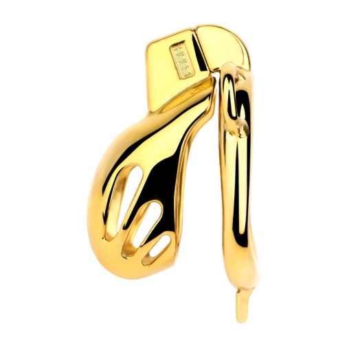 FAAK - Chastity Cage 184 w Belt & Plug - Gold photo
