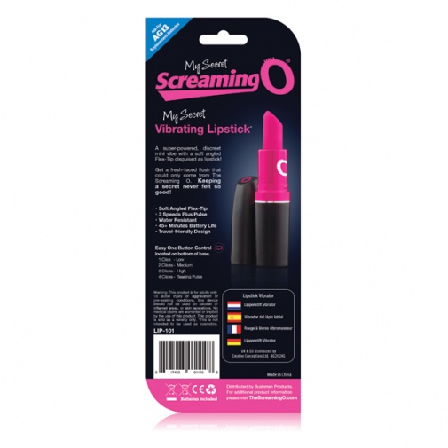The Screaming O - 唇膏型震動器 - 粉紅色 照片