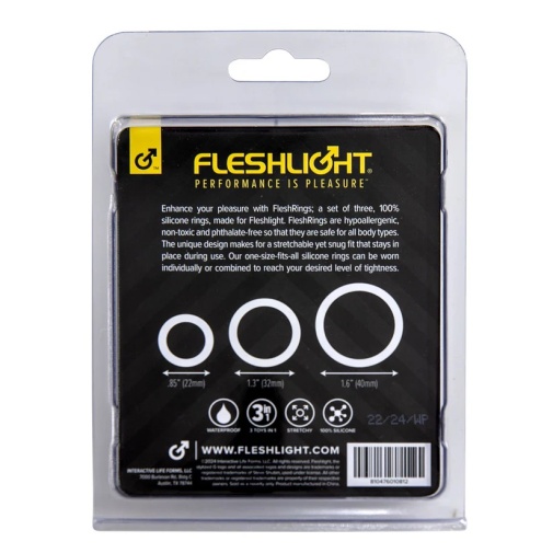Fleshlight - FleshBands 阴茎环 3件装 - 黑色 照片