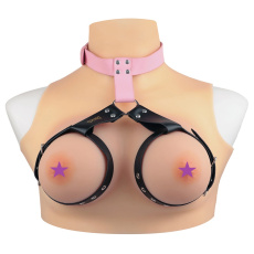 FAAK - Collar w Breast Belt - Pink/Black photo