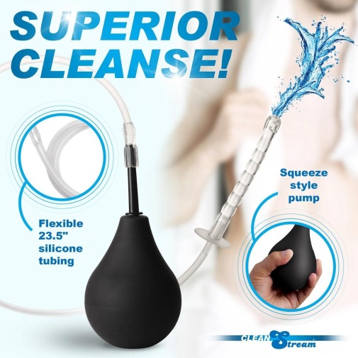 CleanStream - 球狀灌腸泵三件套裝 - 黑色 照片