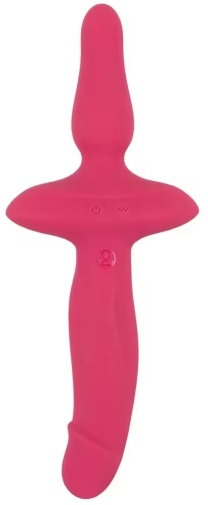 Couple Choise - 2in1 Vibrator w Butt Plug - Pink photo
