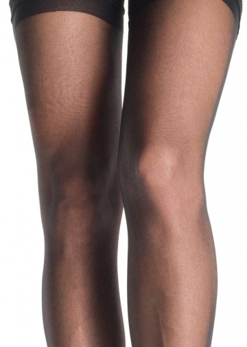 Leg Avenue - Sheer Thi-Hi with Lace Garter Belt - Black photo