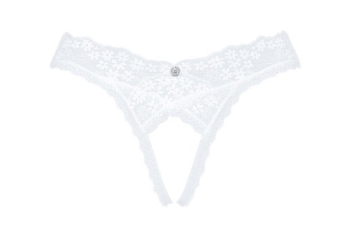 Obsessive - Heavenlly Crotchless Thong - White - XL/XXL photo