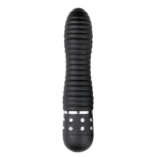 Easytoys - Diamond Ribbed Mini Vibrator - Black photo