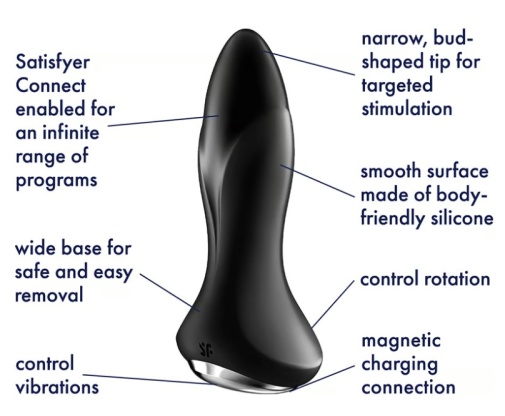 Satisfyer - APP 智能遙控 震動旋轉肛塞 1 Plus - 黑色 照片