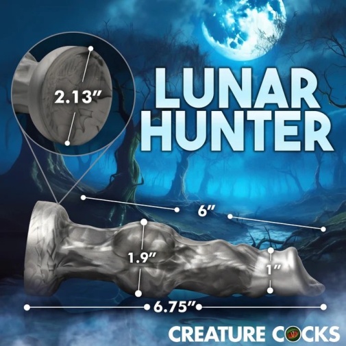 Creature Cocks - 午夜潜伏者 狼人假阳具 细码 - 灰色 照片