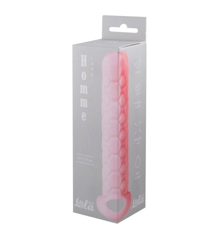 Lola Games - Homme Long 長型帶紋路陰莖套 中碼 - 粉紅色 照片