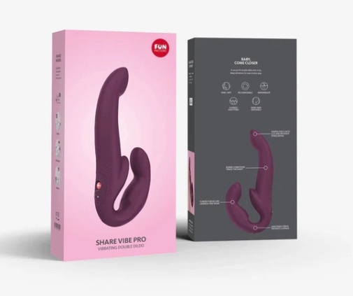 Fun Factory - Share Vibe Pro 無帶穿戴式震動陽具 - 酒紅色 照片