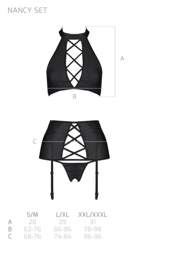 Passion - Nancy Set - Black - XXL/XXXL photo