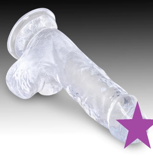 King Cock - 5" 仿真假阳具连睾丸 - 透明 照片