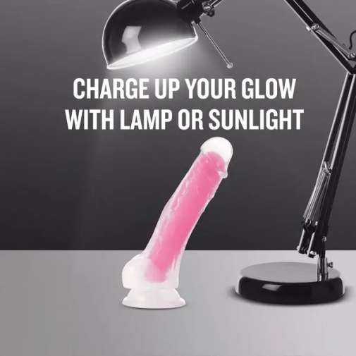 Neo Elite - Glow in the Dark Paradise 假陽具 19cm - 霓虹粉 照片