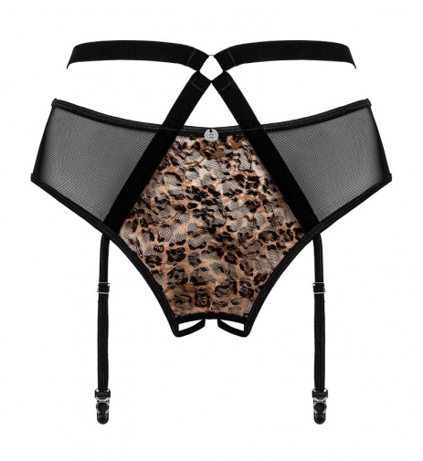 Obsessive - Allunes Crotchless Garter Belt - Black - 2XL/3XL photo