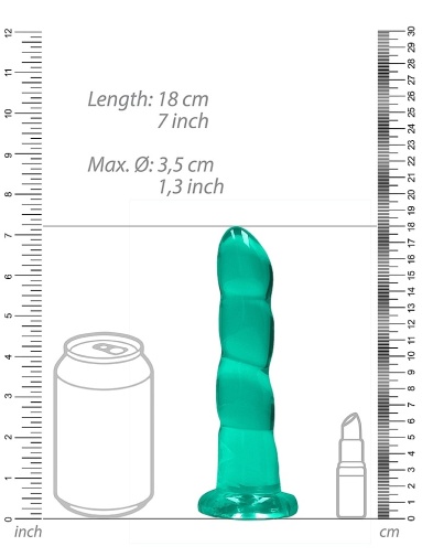 RealRock - 7" 波浪型非真實假陽具 - 綠色 照片