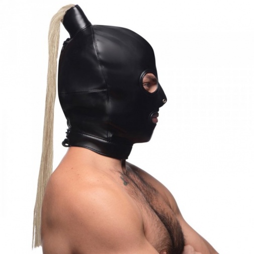 Strict - Ponytail Bondage Hood - Blonde photo