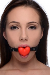 Frisky - Heart Beat Silicone Mouth Gag - Red photo