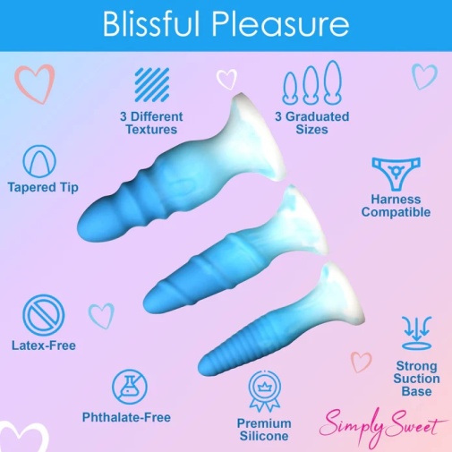 Simply Sweet - Butt Plug Set 3 pcs - Blue photo
