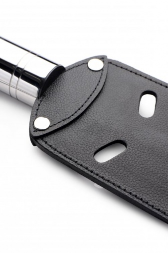Strict - Leather Paddle w Slots - Black photo